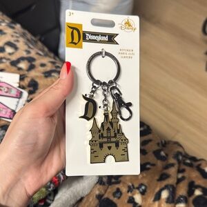 Disneyland Gold and Black Castle Keychain